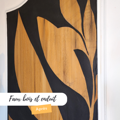 Peintre en décors à Caen travaillant sur les portes intérieures avec peinture décorative sur mesure