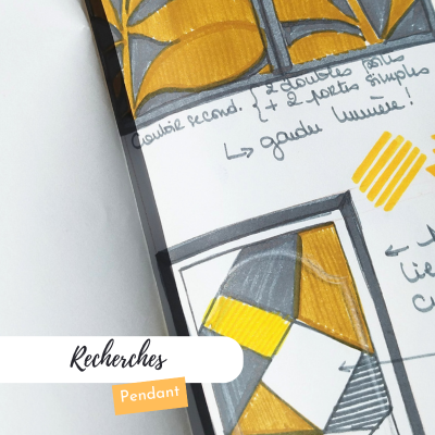 Recherches de motifs et de couleurs avant décor peint sur mesure à Caen Normandie