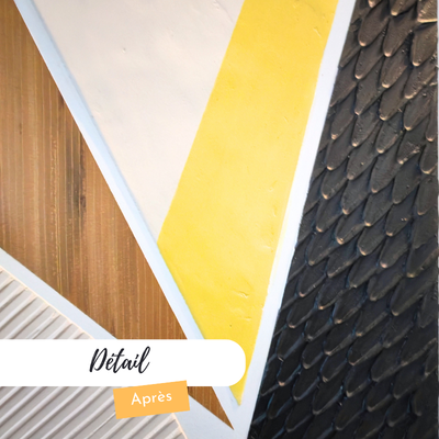 Détail d’une porte intérieure transformée avec décor peint sur mesure à Caen